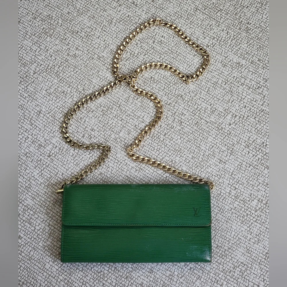 LV Green Epi Leather Long Wallet